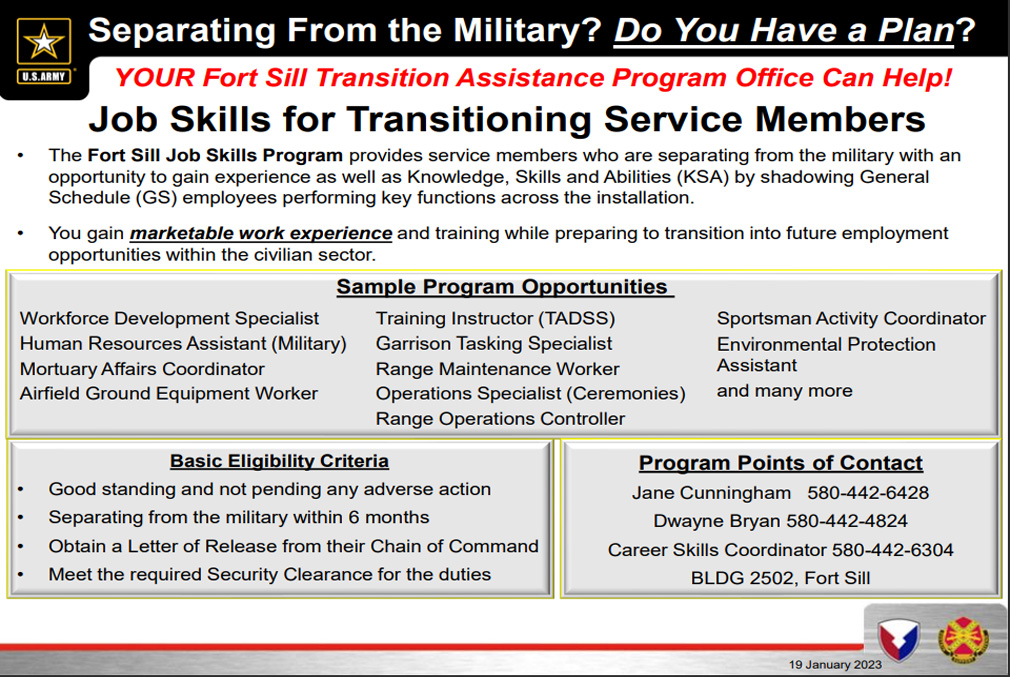 Tap Transition Assistance Program Fort Sill Oklahoma Fires